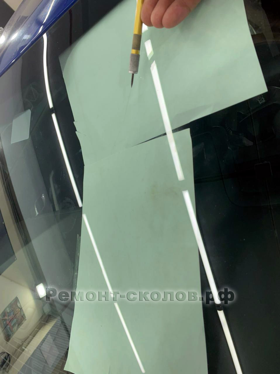 Ремонт трещины лобового стекла Chevrolet Camaro в ЮЗАО