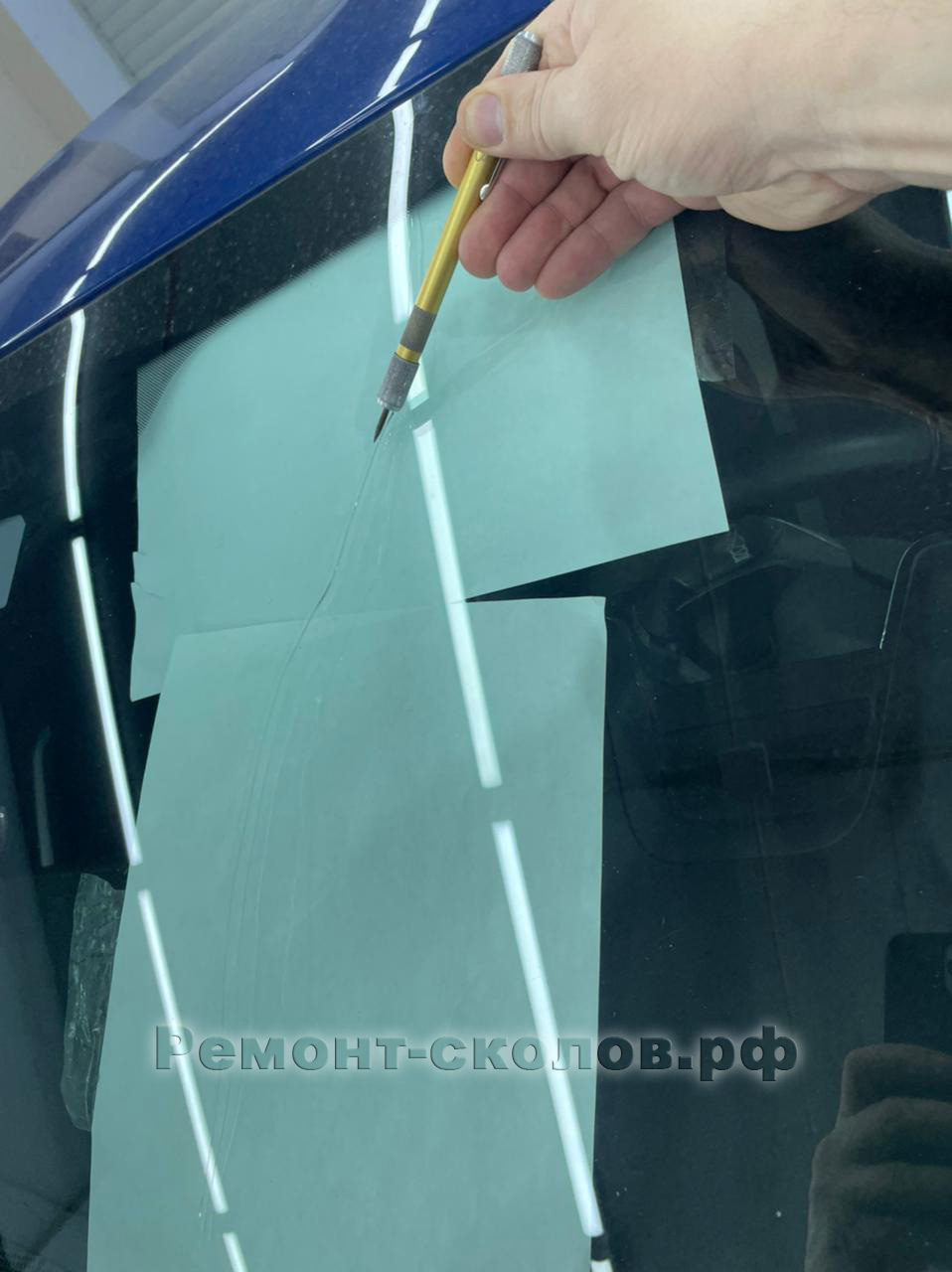 Chevrolet Camaro трещина лобового стекла